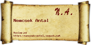 Nemcsek Antal névjegykártya